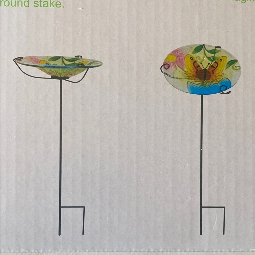 Multicolor Butterfly Bird Bath - Picture 3 of 4